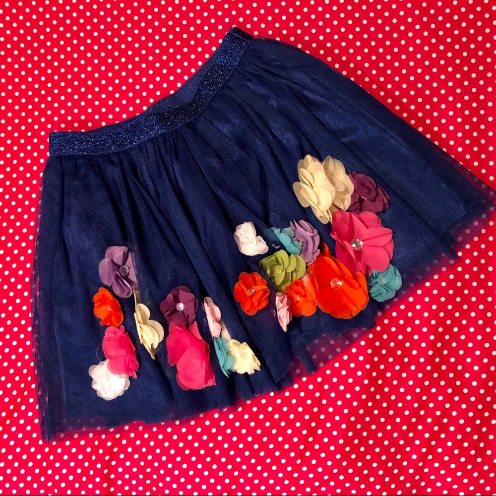 ⚡️Blue Mesh Flower Skirt
